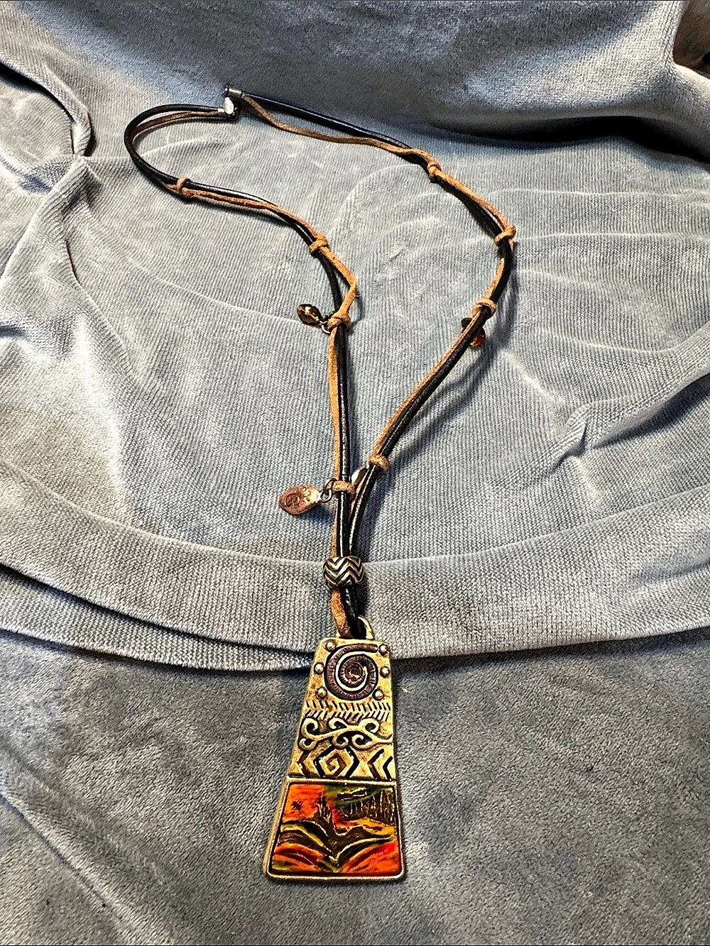 Chico's Gold & Orange Pendant Necklace